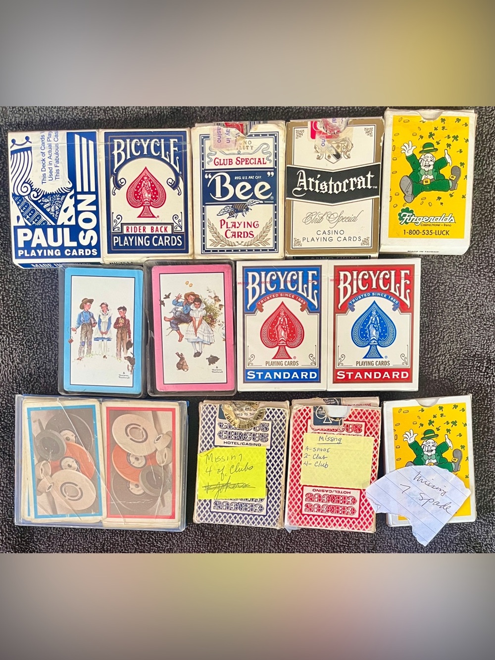 Mixed Playing Card Lot - Bicycle, Bee, Casino Decks